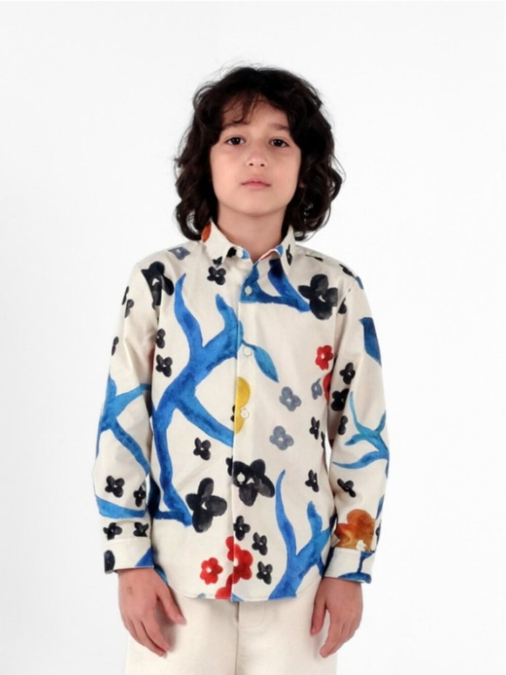 Roberto Jardim Shirt Boys Corduroy Shirt Floral Cotton Size 8